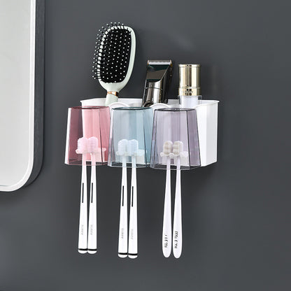 Bathroom Wall-mounted Non-punch Toothbrush Rack
