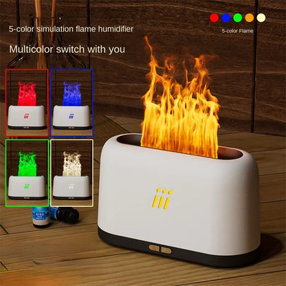 Flame Aroma Diffuser Air Humidifier Ultrasonic Cool Mist Maker Fogger Led Essential Oil Flame Lamp