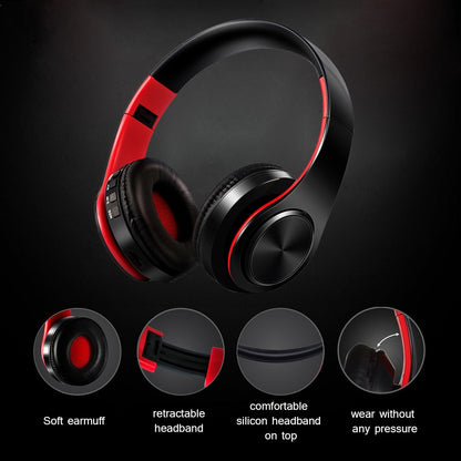 CATASSU Earphone Bluetooth Headphones Over Ear Stereo Wireless Headset Soft Leather Earmuffs Built-in Mic