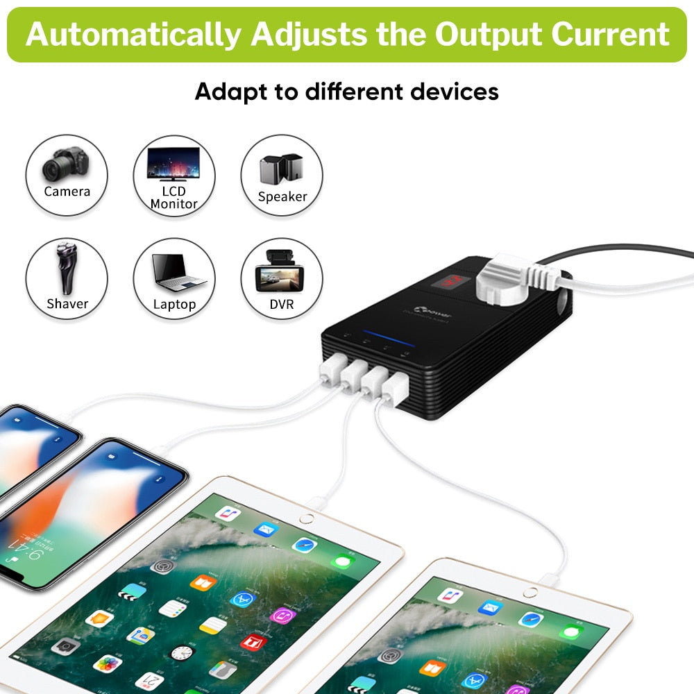 Deelife Car Inverter 12v 220v Converter USB Fast Charging Charger