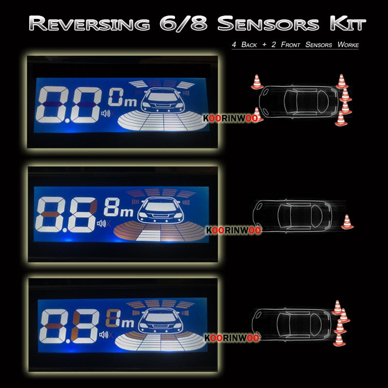 Koorinwoo LED Monitor Electromagnetic Front & Rear Parking Sensor