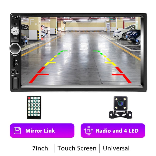 Car Radio 7" HD Auto radio Multimedia Player 2DIN Touch Screen Auto audio Car Stereo MP5 Bluetooth USB TF FM Camera