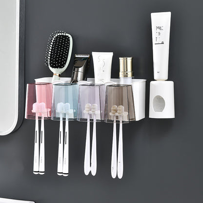Bathroom Wall-mounted Non-punch Toothbrush Rack